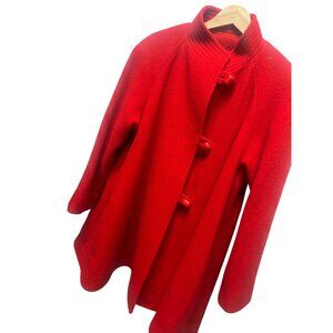 Unbranded Vintage 80's Red Wool Satin Lined Swing Coat